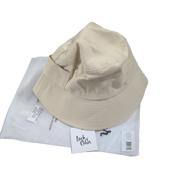 Lack of Color Women's Holiday Cotton Canvas Bucket Hat (Beige, M/L) - New - Picture 1 of 5